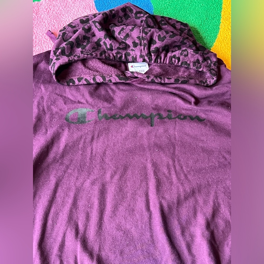 Champion Deep Purple Hoodie with Animal Print Hoodie